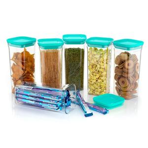 BPA miễn phí kín Stackable hộp đựng thực phẩm nhựa tổ chức Lưu trữ hộp có nắp đậy rõ ràng hạt nhựa Jar cho sự tươi mát - Product Image 5