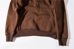 Sweats à capuche en polaire 220 g/m² en polyester épais et respirant pour homme, style streetwear hip-hop, coupe oversize, couleur unie - Product Image 5