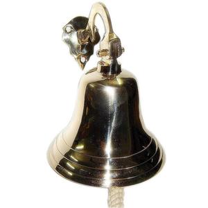 Campana colgante de pared de venta superior campanas de ancla de barco de Latón chapado en oro con campana de mano colgante de cuerda artículo decorativo para el hogar de alta calidad - Product Image 4