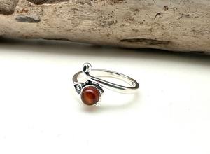 Bague de fiançailles classique style bohème en argent sterling 925 avec pierre précieuse grenat, bijou fait main, cadeau d'amour - Product Image 3