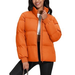 Chaqueta acolchada de Invierno para mujer con cuello levantado y cremallera, Abrigo acolchado cálido a prueba de viento, chaqueta Parkas de nieve impermeable - Product Image 5