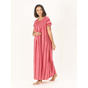 Super Soft 100% Cotton Loose Fit Nighty Button Design Nighties & Gowns for Ladies XXL Size Pink-Comfortable & Stylish - Product Image 4