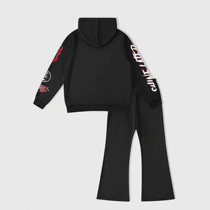 Conjuntos de Jogger de Moda 2026 para Hombre, Estilo Streetwear con Lavado Ácido Personalizado, Bordado de Retazos Desgastados, Chándales 100% Algodón para Hombre y Mujer - Product Image 2