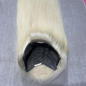 Cabello Indio Remy Rubio Liso para Peluca con Base de Encaje Transparente, 180% de Densidad, Sin Pegamento, 220g - Product Image 2