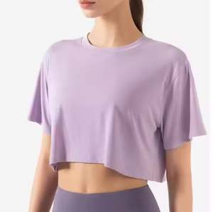 Camiseta informal para mujer 100 por ciento de tela de algodón cuello redondo OEM proveedor directo de fábrica - Product Image 1