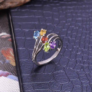 Anillo de plata de ley 92,5 para mujer, joyería con forma ovalada de piedras preciosas naturales de 3,7 gramos, Banda Clásica - Product Image 4