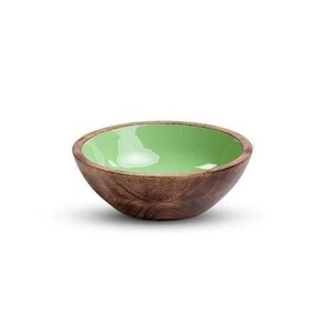 Modern Design Handmade <b>Large</b> Segmented Wood Enameled <b>Serving</b> <b>Bowl</b> Natural Texture for Home Restaurant Camping-India Wholesale - Product Image 3