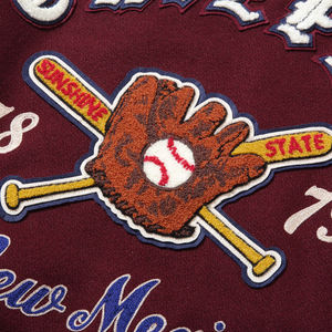 Veste universitaire classique sportive de haute qualité, personnalisable en gros, service OEM ODM, polyester/coton, col montant, devant sport - Product Image 2