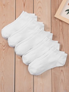 Nouveau Cool été court Tube chaussettes ensemble 5 paires/lot couleur blanche cheville pied couverture à la mode utilisation quotidienne avec Logo du corps pour hommes femmes - Product Image 4