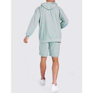 Gran Oferta personalizada de verano de alta calidad de manga larga con capucha para hombre, conjunto de 2 piezas, pantalones cortos, chándales ajustados para hombre 2025 - Product Image 2