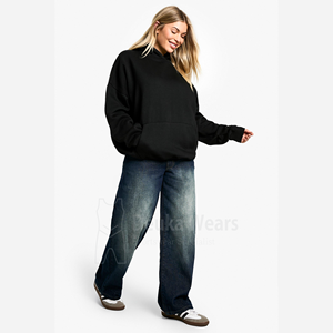 Sudaderas con capucha de mujer con serigrafía personalizada de alta calidad hechas de lana de algodón con sudaderas con capucha de lavado ácido de impresión de alta calidad - Product Image 3