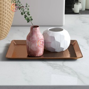 Bandeja rectangular de lujo moderna para servir, cobre puro con patrón de plantas para el hogar, Hotel, restaurante, plato de comida, suministro de Hotel - Product Image 3