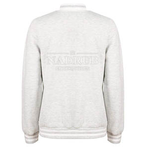 Chaqueta universitaria informal ligera con ribete acanalado Chaqueta universitaria personalizada para mujer con parche y colores de su marca - Product Image 2