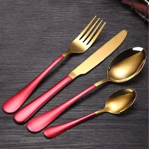 Juego de Cubiertos de acero inoxidable mate en 4 piezas con diseño moderno perfecto para vajilla de restaurante, regalos y uso en bodas - Product Image 5