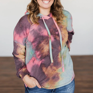 New Fashionable High Quality Tie-Dye Hoodie for Women 2025 Latest Design Women Tie-Dye Pullover Hoodies - Product Image 2