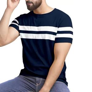 OEM Service verano manga corta 100% algodón poliéster impreso camisetas para hombres secado rápido con logotipo personalizado en la parte delantera del cuello camisetas - Product Image 3