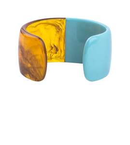 Brazalete de resina abierto respetuoso con el medio ambiente Estilo elegante Forma hexagonal Diseño moderno Brazalete de resina epoxi para mujeres POR HF CRAFTS - Product Image 5