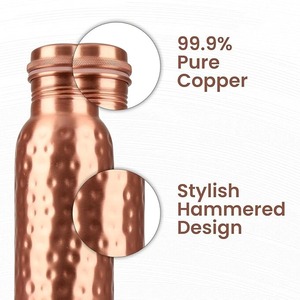 Modern <b>Printed</b> Copper Bottle Elegant Water Bottle For Yoga Gym Travel <b>Office</b> Home And Perfect Gift Choice Handcrafted From India - Product Image 3