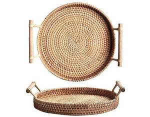 Bandeja de mimbre de la mejor calidad, vendedor superior de Alibaba, bandeja organizadora de hogar y cocina al por mayor hecha en India - Product Image 5