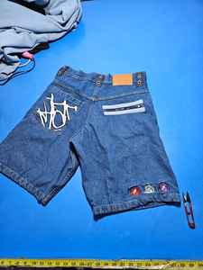 Shorts de plage en toile noire à taille haute, décontractés, personnalisés, avec cordon de serrage, 100% coton - Product Image 6