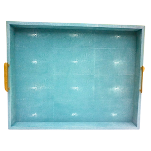 Plateau de service rectangulaire en faux shagreen modèle DPC 045, prix d'usine, taille personnalisée, plateau à thé en métal, maison, hôtel, restaurant, OEM/ODM - Product Image 2