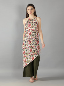 ชุดเสื้อคล้องคอคอแบบไม่สมมาตรพร้อมกางเกงขาบานสำหรับผู้หญิงมาใหม่2025 - Product Image 5