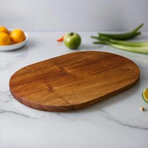 Planche à découper en bois de Sheesham, forme ovale, planche à découper en bois massif pour légumes, viande, fruits, durable, rustique, cuisine - Product Image 4