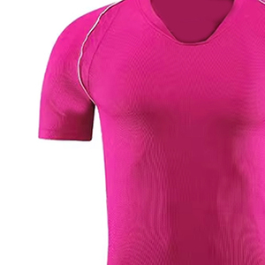 Uniforme de football 100% polyester pour hommes, maillots de la France rose avec impression par sublimation du logo, maillots de football - Product Image 6