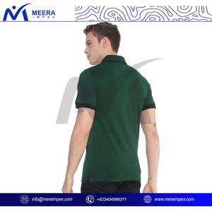 Polo de algodón ajustado y cómodo para hombre, manga corta de secado rápido con cuello en contraste para uso durante todo el día - Product Image 4