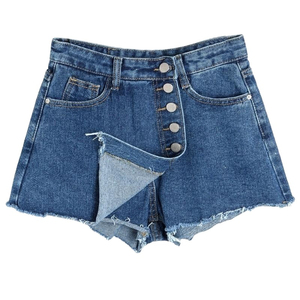 Vente en gros de vêtements pour femmes, short en jean léger de haute qualité avec impression de Logo personnalisé - Product Image 1