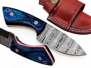 Couteau de chasse et de camping de haute qualité, magnifique, fait à la main, en acier Damas, lame fixe forgée, OEM, haute durabilité, personnalisable - Product Image 2