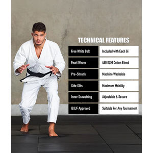 Kimono d'arts martiaux en coton 100% extensible, anti-rétrécissement, séchage rapide, 550g, broderie personnalisée, imprimé, pour le Jiu-Jitsu brésilien (BJJ) - Product Image 4