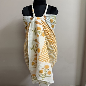 Women's Lightweight Cotton Sarong Indian Block Print Pareo <b>Wrap</b> Bikini Cover-Up Resort Wear Beach Body <b>Wrap</b> Wholesale - Product Image 4