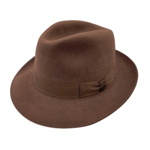 Custom Logo Western Vintage Australia Pure New Wool Classic Felt Wide Brim Western Fedora Cowboy Cowgirl Hat With Custom Belt - Product Image 3