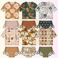 KERUI 2025 bébé été maillots de bain enfants UPF 50 + maillots de bain personnalisé imprimé à manches courtes Shorts été maillot de bain 2 pièces ensembles