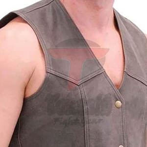 เสื้อกั๊กหนังแท้คอวีปรับแต่งได้สำหรับ2025เสื้อลำลองระบายอากาศได้ด้านนอกมีกระเป๋าสำหรับฤดูใบไม้ร่วง - Product Image 5