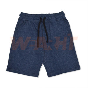 Short décontracté à taille élastique pour hommes Style de rue léger en coton tricoté vêtements d'été respirant cordon de serrage mi solide OEM - Product Image 1