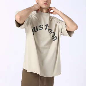 T-shirt vierge personnalisé de haute qualité impression logo graphique surdimensionné poids lourd Streetwear col rond t-shirts personnalisés pour hommes - Product Image 3