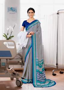 Bonitos saris italianos de seda crepé para mujer - Product Image 5