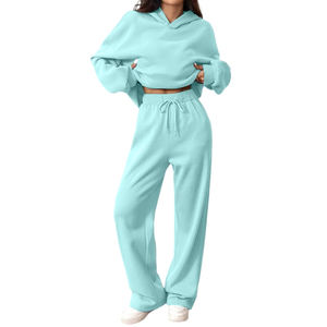 Nouveau 2026 – Ensemble chaud et tendance pour femme, personnalisable, haute qualité, meilleur design, sweat à capuche long à épaules tombantes, en gros, en promotion - Product Image 5