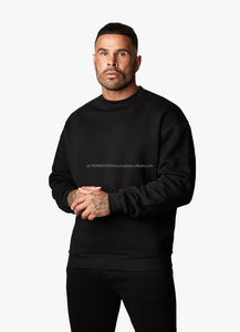 Custom Oversized Men's Crewneck Sweatshirt <b>Printed</b> Gym Tracksuit for Spring Plain Blank Design - Product Image 5