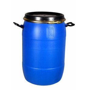 Baril en plastique 200 litres HDPE à dessus ouvert bleu Tambour en plastique de 55 gallons avec cerceau en fer - Product Image 1