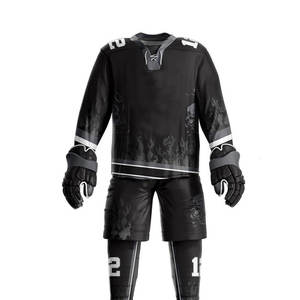 Tenues d'équipe de hockey sur glace unisexes en tissu doux de qualité supérieure, 100 % polyester, séchage rapide, sans couture, personnalisables - Product Image 1