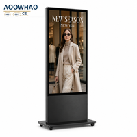 Kiosque d'affichage numérique pour boutique de mode, 43, 55, 65 pouces, sur pied, écran publicitaire 4K avec cadre métallique pour magasin de vêtements