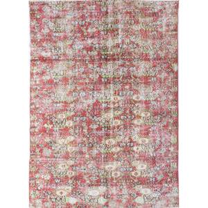 Tapis en laine vintage à motif floral, grande surface, noué à la main, rouge et orange, rectangulaire classique pour la maison et le couloir, pour adolescents - Pae-2129 - Product Image 1