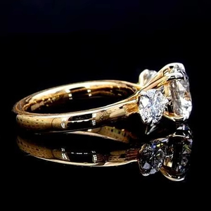 Anillo de Bodas de compromiso de diamante cultivado en laboratorio de oro blanco de 14 quilates, regalo de aniversario, anillo de diamantes cortado en estilo diamante - Product Image 6