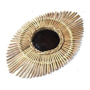 Lujo moderno ratán mimbre película estilo espejo en forma de ojo arreglo Art Deco colgante decoración del hogar para la pared de la sala de estar - Product Image 2