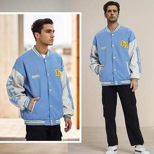 2025 hommes varsité veste Baseball Bomber veste Vintage unisexe Streetwear manteaux avec Patchwork Hipster utilitaire hauts - Product Image 4