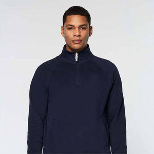 Sweat-shirt à capuche zippé pour homme, bleu marine uni, en polaire douce et chaude, à manches longues, décontracté, confortable pour le quotidien, 100% coton - Product Image 2