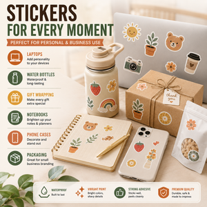 Hojas de Pegatinas Personalizadas Estilo Cottagecore, Lindas Pegatinas Decorativas para Diario con Diseños de Comida, Plantas y Animales - Product Image 5